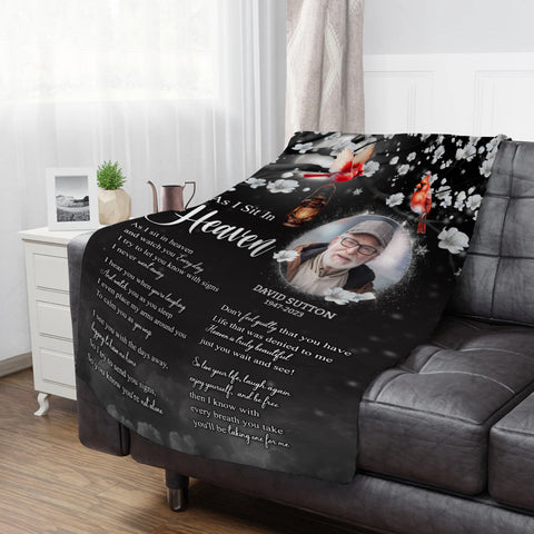 Sympathy Gifts, Memorial Blanket With Photo, Memorial Photo, Heaven Remembrance Blanket, Heaven Comfort Message, Loss Of Mom Dad, Fleece Sherpa, Funeral Gifts For Anniversary