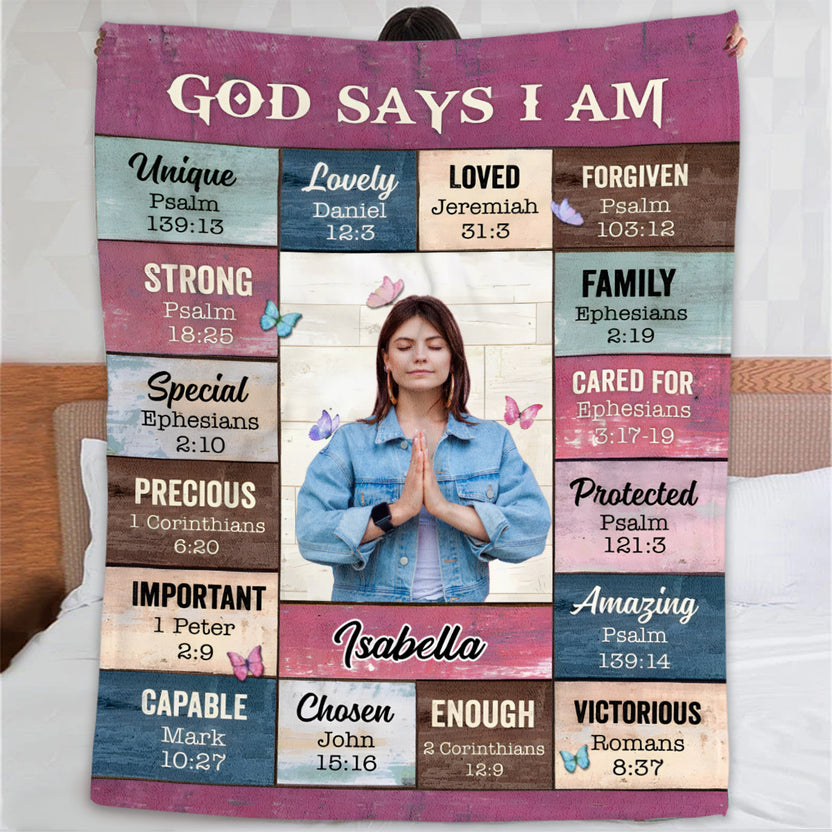 Blanket For Girl Women Religious Gifts God Says I Am Inspirational Positive Thinking Daily Affirmation Mental Health Blanket