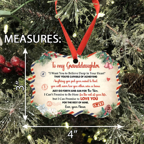 Granddaughter Gifts, Airmail Letter Just Go Forth And Aim For The Skies Medallion Aluminum Ornament For Baby From Mimi, Xmas Tree Decor, Gifts Holiday Winter Xmas Christmas Tree Hanging