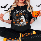 Spooky Season Coffee Cats & Creepy Vibes Shirt