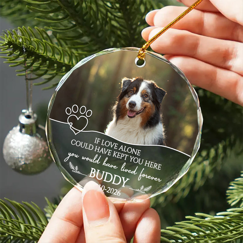 Dog Sympathy Glass Ornament, Pet Loss Memorial Keepsake, Custom Remembrance Decor, Deceased Puppy Holiday Ornament, Custom Photo Tree Decor, Gifts For Loss Of Dog, Tree Hanging Keepsake