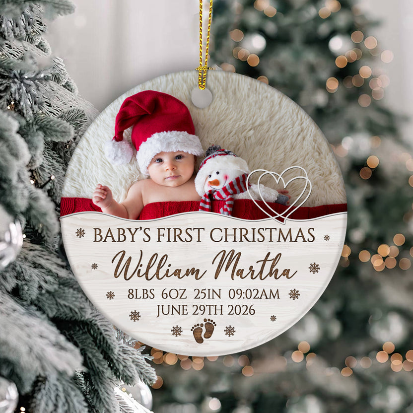 Custom Newborn Keepsake, Tree Decoration, Newborn Holiday Decoration, Hanging Ornament Keepsake, Personalized Photo Christmas Ornament, Gifts For New Siblings Baby Grandparents