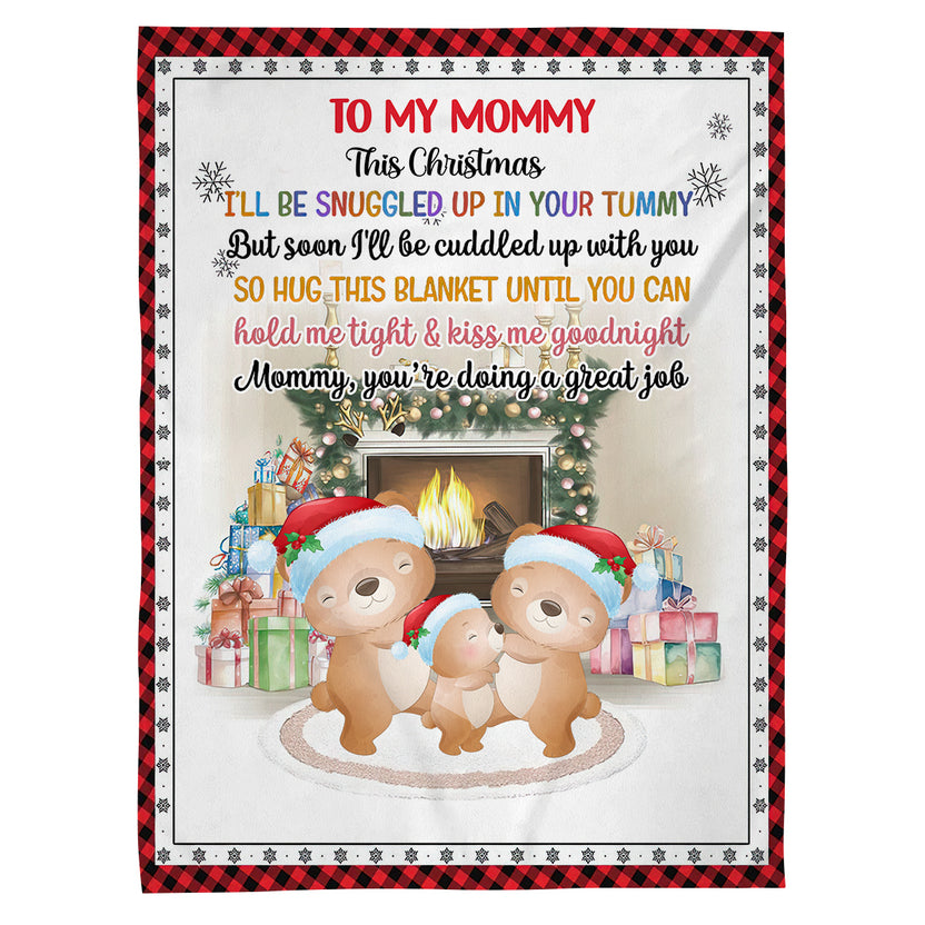 First Mom Gifts, Mommy You Are Doing A Job Bear Family Together, Personalized Blanket, Gifts For Mommy Mom To Be, Fleece Sherpa, New Mom To Be Blanket, Gifts For Christmas Birthday