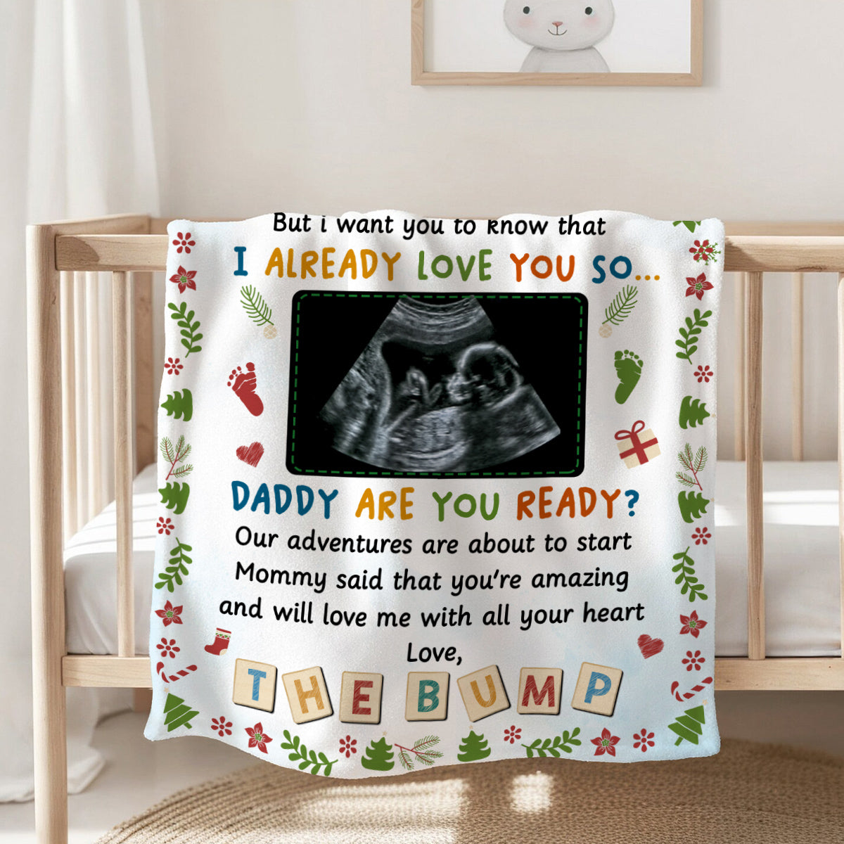 New Dad Gifts, Daddy I Already Love You Daddy Are You Ready Baby Ultrasound, Personalized Blanket, Gifts For Future Daddy, Fleece Sherpa, Dad To Be Blanket, Gifts For Xmas