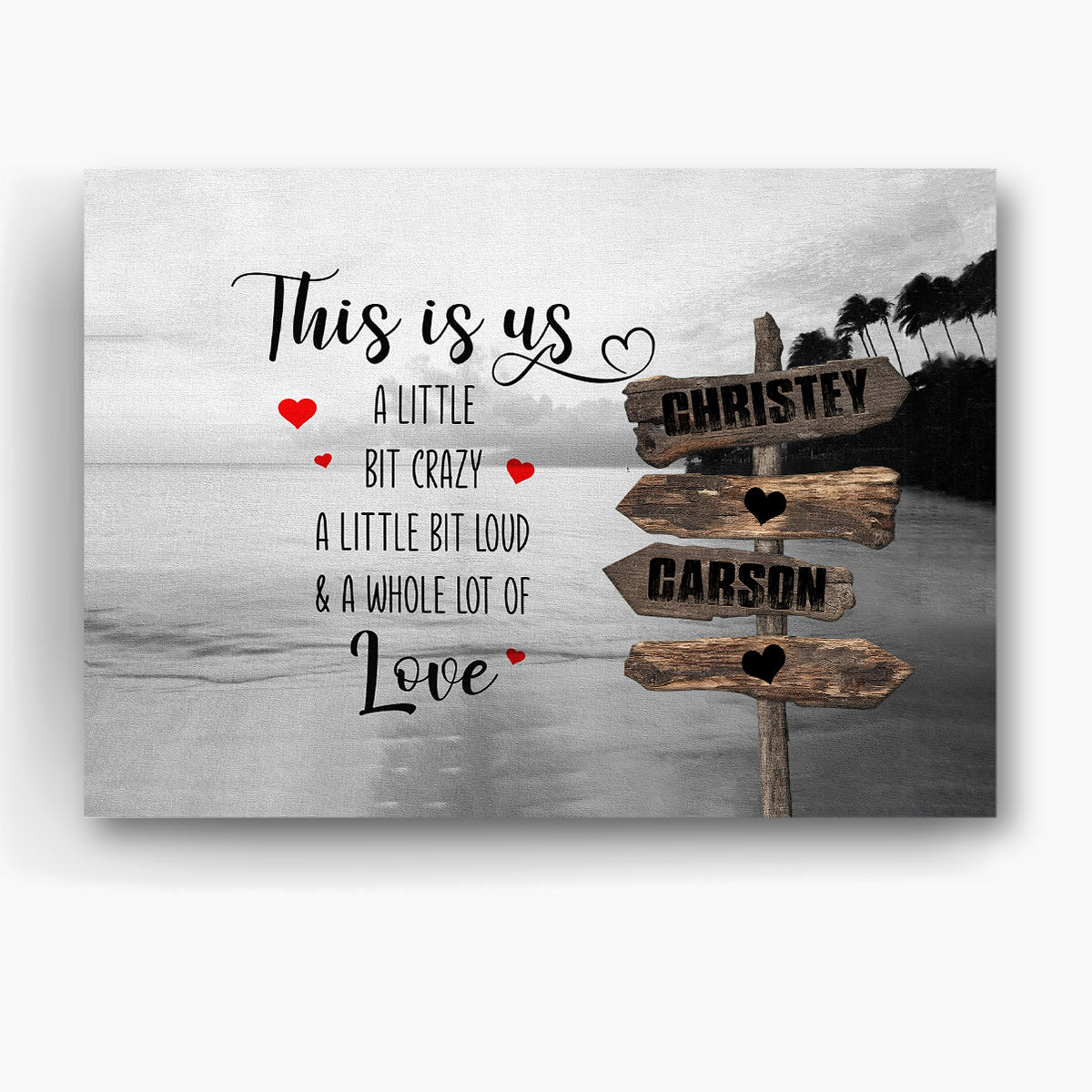 Family Gifts, Family A Little Bit Of Crazy Loud & A Whole Lot Of Love, Personalized Canvas Wall Art, Gifts For Mom Dad, Poster Prints Home Decor, Family Wall Hanging, Gifts For Birthday