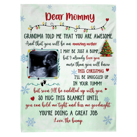 New Parents Gifts, Upload Baby Sonogram Grandma Told Me That You Are Awesome , Personalized Blanket, Gifts For New Mommy, Fleece Sherpa, 1st Time Mom Blanket, Gifts For Mother's Day