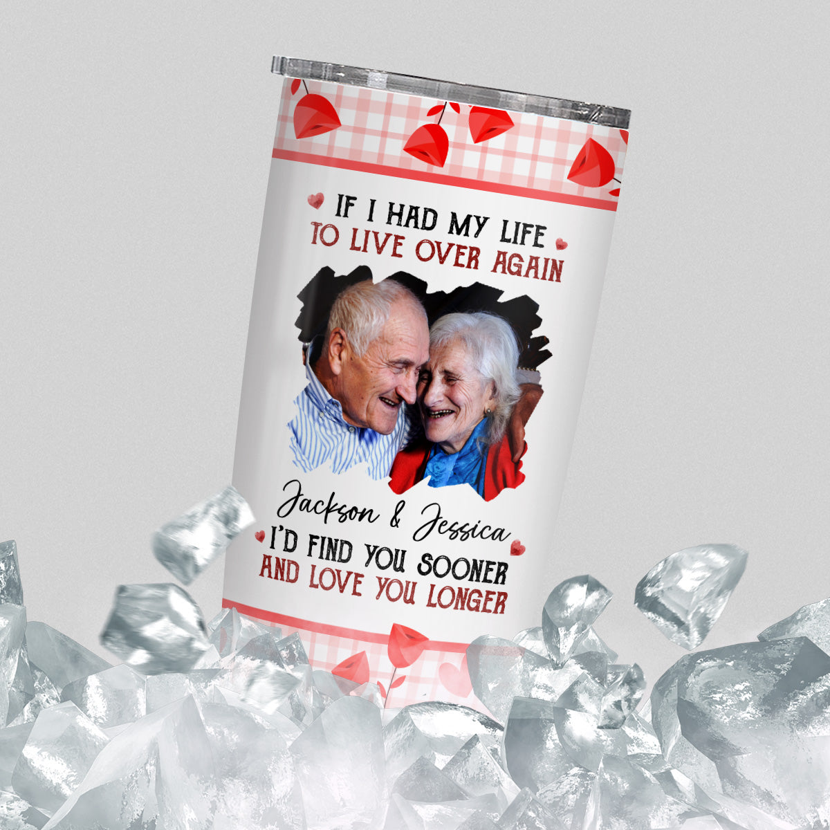 If I Had My Life To Live Over Tumbler Cup, "I’D Find Sooner And Love You Longer”, Personalized Tumbler, Gifts For Him Her Wife Husband 20oz With Lid Travel Cup, Gifts For Valentine