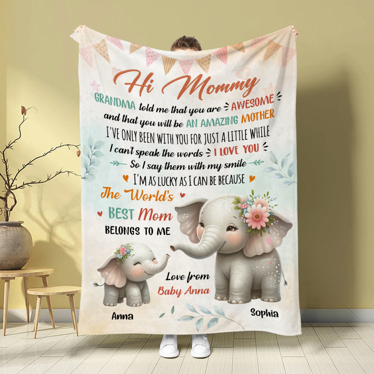 1st Time Mom Gifts, I've Only Been With You For A While Cute Mommy Baby Elephant, Personalized Blanket, Gifts For New Mommy, Fleece Sherpa, Blanket For New Mom, Gifts For Mother's Day