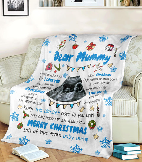 Personalized Blanket For Future Mother From Baby Bump I Can't Wait To Meet You Mummy Pregnancy Custom Name Upload Photo First Time Mom Gifts Fleece Sherpa Blanket For Christmas Xmas