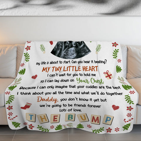 Dad To Be Gifts, Daddy Are You Ready I Can't Wait For You To Hold Me Baby Ultrasound, Personalized Blanket, Gifts For New Daddy, Fleece Sherpa, New Dad Blanket, Gifts For Christmas