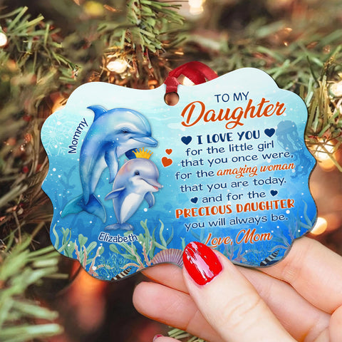 Daughter Gifts, For The Girl That You Once Were Ocean Theme Medallion Aluminum Ornament For Girls Babies From Mom Mother