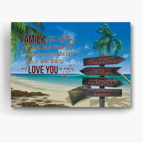 Personalized Canvas Wall Art For Mom Dad Kids From Son Daughter Beach Holiday Family Quotes Street Sign With Multi Names Printed Custom Multi Name Poster Prints Home Decor Family Gifts