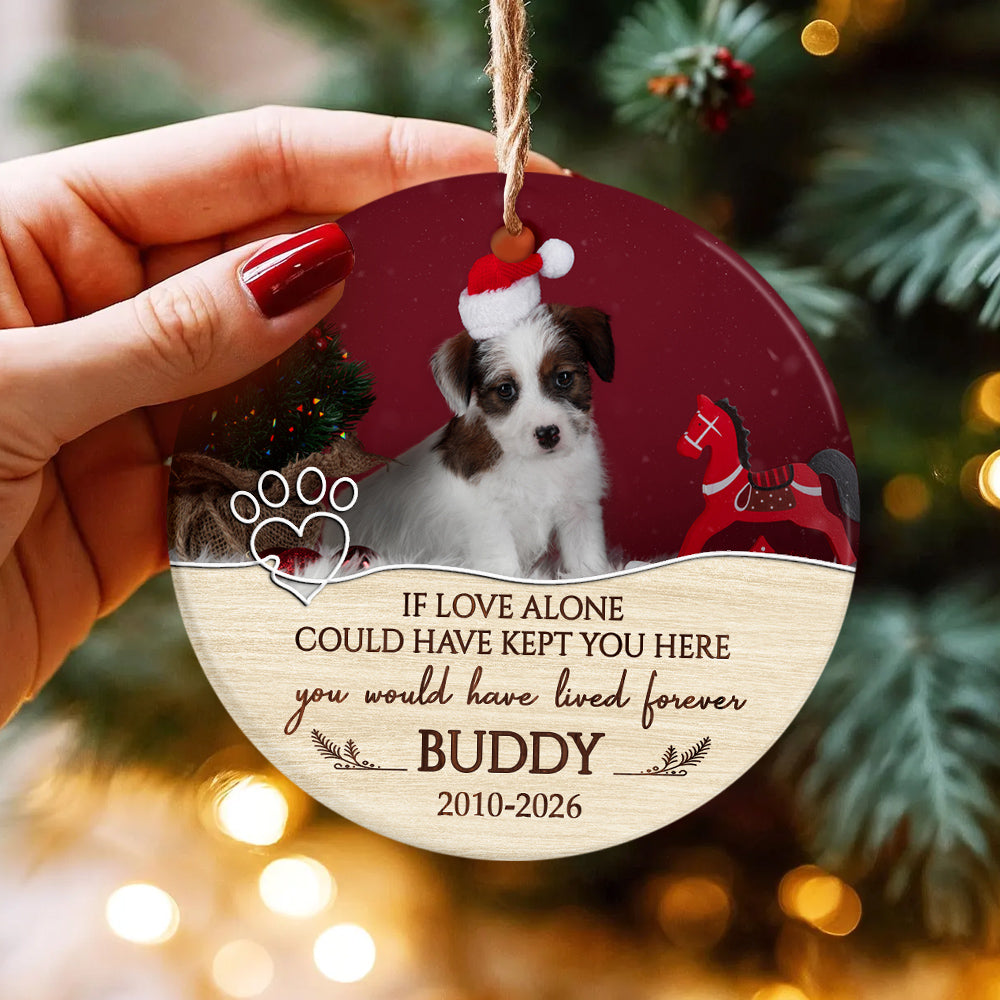 If Love Alone Could Have Kept You Here Vintage Heart With Pawprint, Dog Memorial Keepsake, Pet Loss Sympathy Decor, Remembrance Holiday Ornament, Gifts For Loss Of Dog, Tree Decor