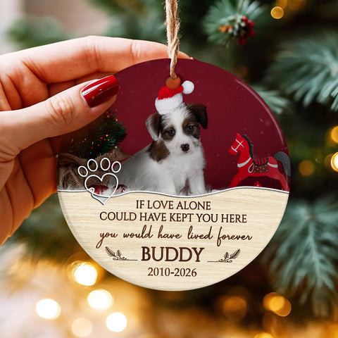 If Love Alone Could Have Kept You Here Vintage Heart With Pawprint, Dog Memorial Keepsake, Pet Loss Sympathy Decor, Remembrance Holiday Ornament, Gifts For Loss Of Dog, Tree Decor