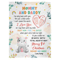 Merry 1st Christmas Mommy Daddy I've Only Been With You A While Footprint Baby Hippo, Personalized Blanket, Gifts For New Parents, Fleece Sherpa Blanket, New Parents, Gifts For Xmas