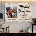 Gifts Ideas For Mom, Mother Daughter Forever Linked Together, Personalized Canvas Wall Art, Gifts For Mom Mommy From Son Daughter, Poster Prints Wall Decor, Gifts For Mother's Day