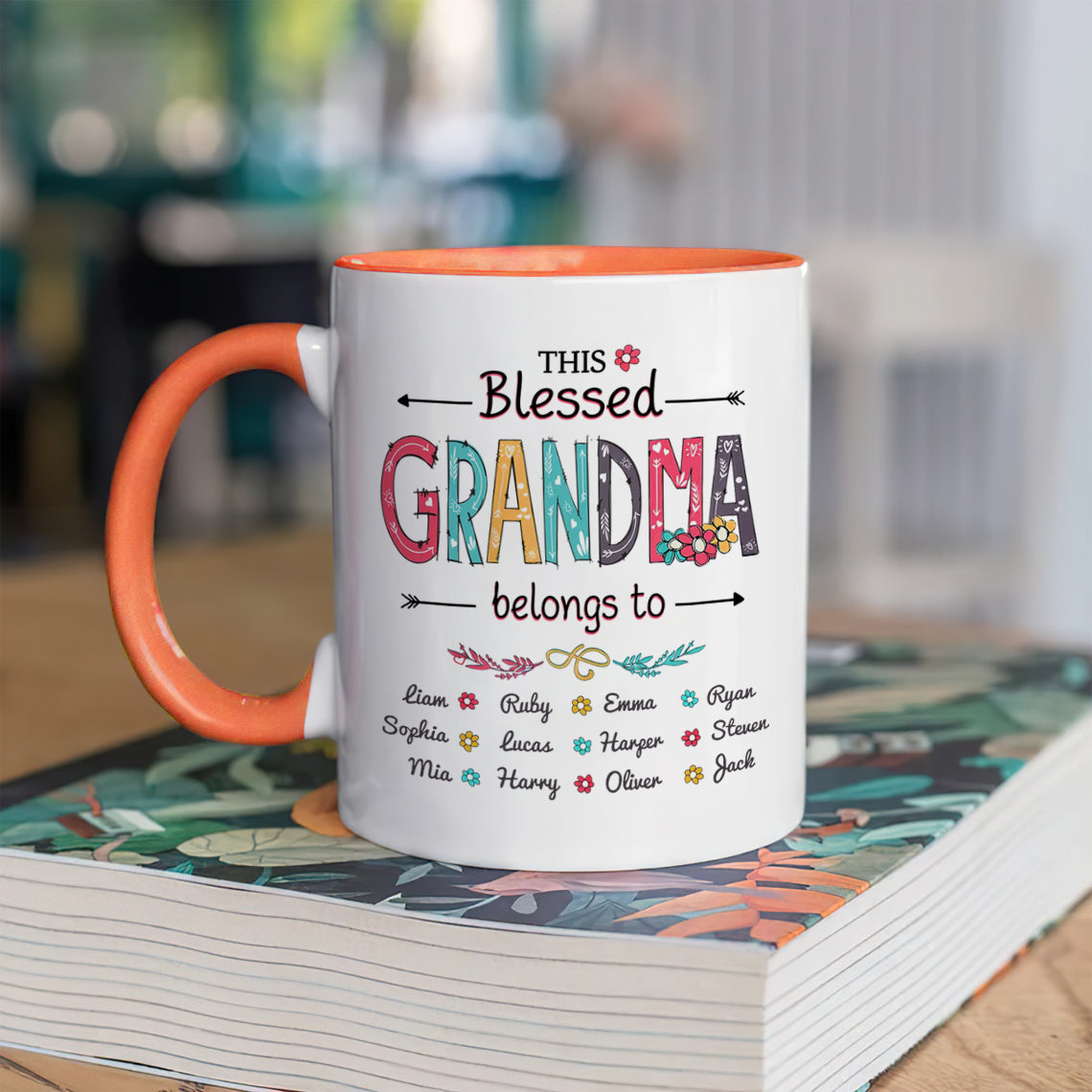 Personalized Coffee Mug For Mimi From Grandson This Blessed Grandma Belongs To Custom Nickname Names Mother's Day Custom Name Novelty Ceramic Cup 11 15Oz Grandma Gifts On Birthday Idea Gifts