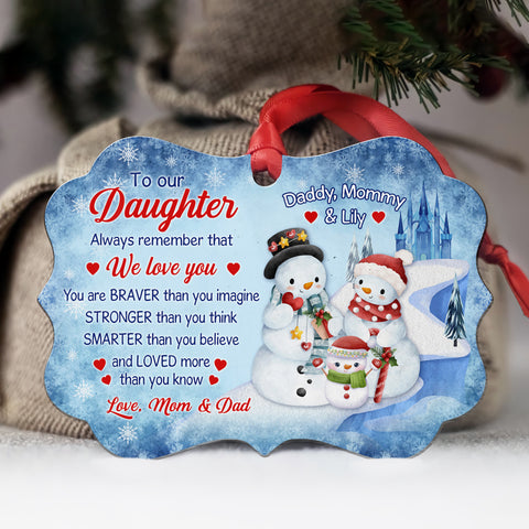 Daughter Gifts, Snowflakes You Are Smarter Than You Believe Medallion Aluminum Ornament Christmas Idea For Girls From Mom Dad