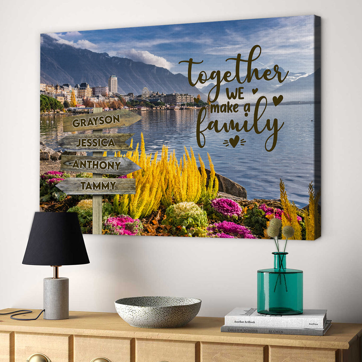 Fun Family Gifts, Together We Make A Family, Personalized Canvas Wall Art, Gifts For Mom Dad, Poster Prints Home Decor, Family Wall Art, Gifts For Birthday Christmas Xmas