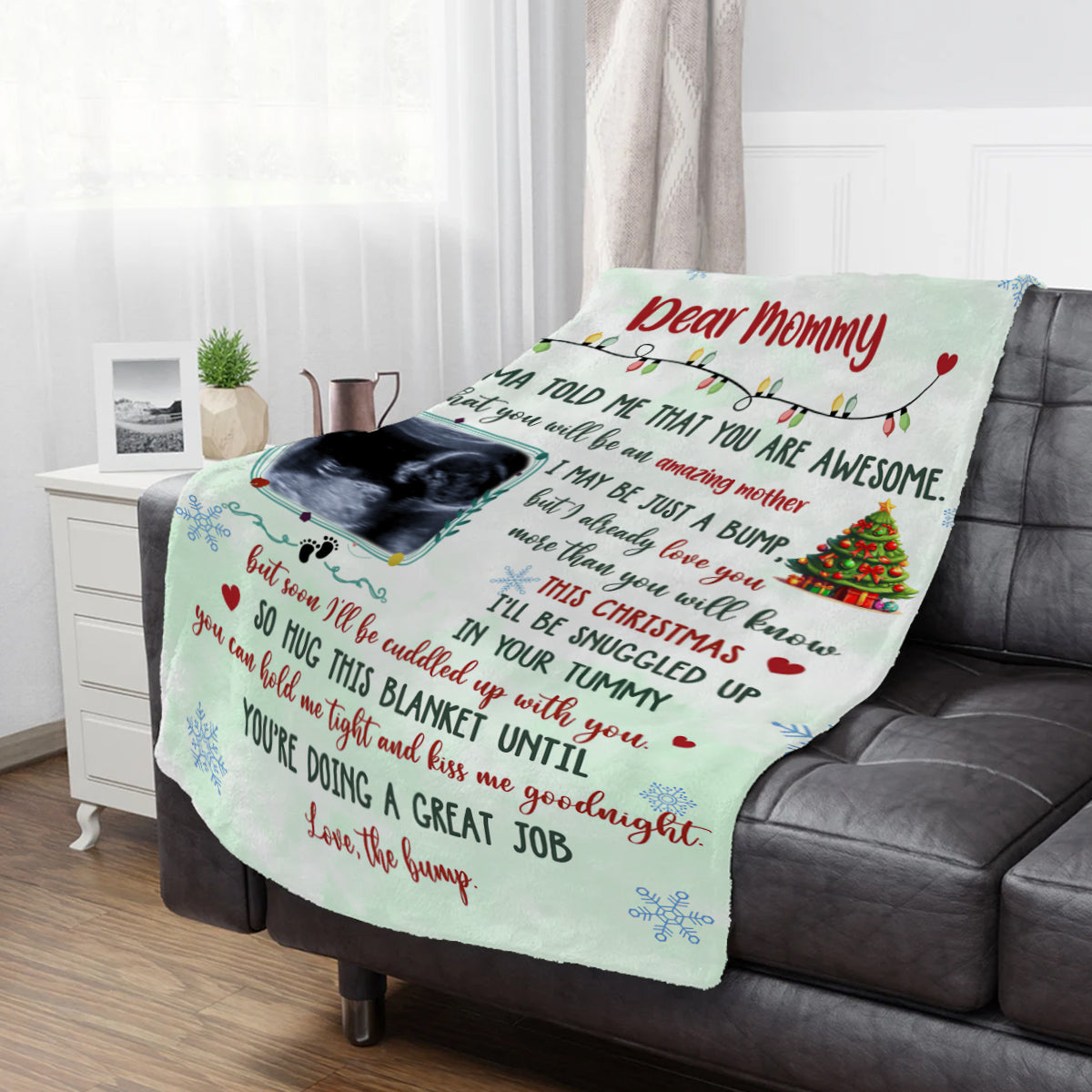 New Parents Gifts, Upload Baby Sonogram Grandma Told Me That You Are Awesome , Personalized Blanket, Gifts For New Mommy, Fleece Sherpa, 1st Time Mom Blanket, Gifts For Mother's Day