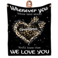 Grandma Gifts, Whenever You Touch This Heart Handprints, Personalized Blanket, Gifts For Grammy From Grandson, Custom Fleece Sherpa Blanket, Gifts For Christmas