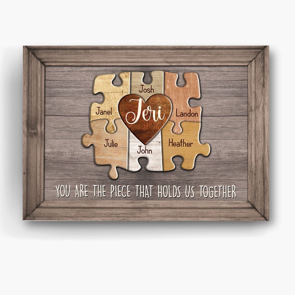 Personalized Canvas Wall Art For Mom Dad From Kids Puzzle Mom Canvas You Are The Piece That Holds Us Together Custom Multi Name Poster Prints Home Decor Family Gifts For Mom Dad