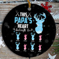 Gifts For Grandpa, This Papa's Heart Belongs To Grandkids Deer Bulk Doe, Personalized Christmas Ornament, Gifts For Hunting Lovers Papa From Kids, Xmas Tree Decor, Gifts For Christmas