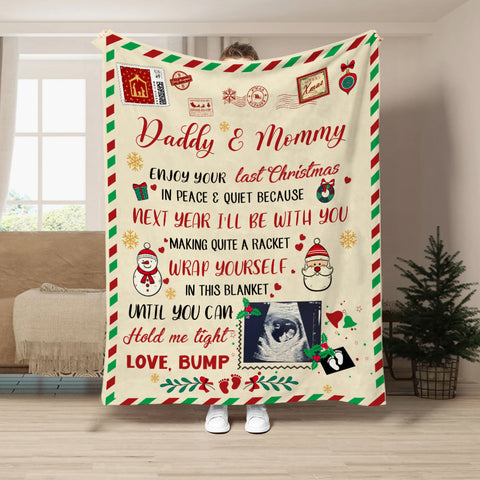New Parents Gifts, Parent To Be Gifts From Baby Bump Blanket For Pregnant Wife Custom Sonogram Future Daddy And Mommy, Personalized Blanket, Gifts For New Parents, Fleece Sherpa Blanket