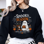 Spooky Season Coffee Cats & Creepy Vibes Shirt