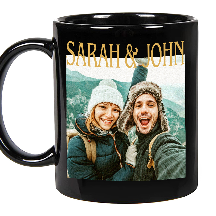 Personalized Coffee Mug Custom Couple Photo Teacup, Personalized Name And Adventure Photo, Matching Couple Mug, Romantic Memory, Gifts For Him Her Honey, Ceramic 11 15oz Cup