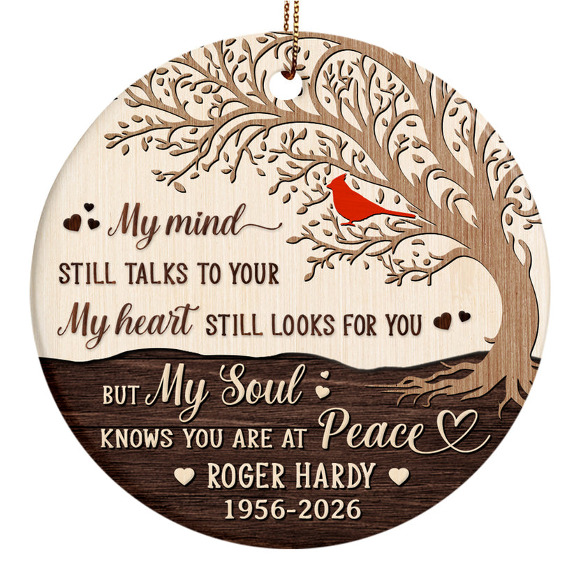 Sympathy Gifts, My Heart Knows You Are At Peace Vintage Tree, Remembrance Ornament, Memorial Tree Keepsake, Sympathy Holiday Decoration, Loss Of Loved One, Gifts For Loss Of Mom Dad