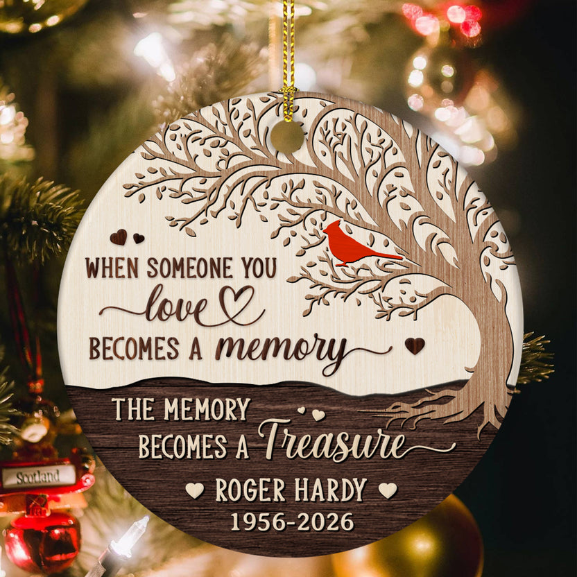 Sympathy Gifts, When Someone You Love Becomes A Memory, Custom Memorial Ornament, Remembrance Sympathy Keepsake, Loss Of Family Member Holiday Tree Decoration, Gifts For Loss Of Mom Dad