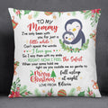 Personalized Square Pillow For New Mom From Family Pregnancy Gifts Penguin Hugging Baby I've Only Been With You Christmas Decor Custom Name Double Sided Sofa Couch Cushion On Christmas