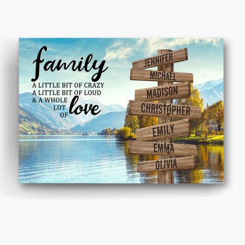 Personalized Canvas Wall Art For Parents Grandparents From Kids Grandkids Wooden Signs A Little Crazy Custom Multi Name Poster Prints Home Decor Family Gifts For Mom Dad On Birthday