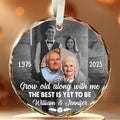 Grow Old Along With Me The Is Yet To Be, Anniversary Glass Ornament, Wedding Photo Keepsake, 50 Year Love Ornament, Then & Now Photo Collage, Gifts For Parents Family Him Her Valentine
