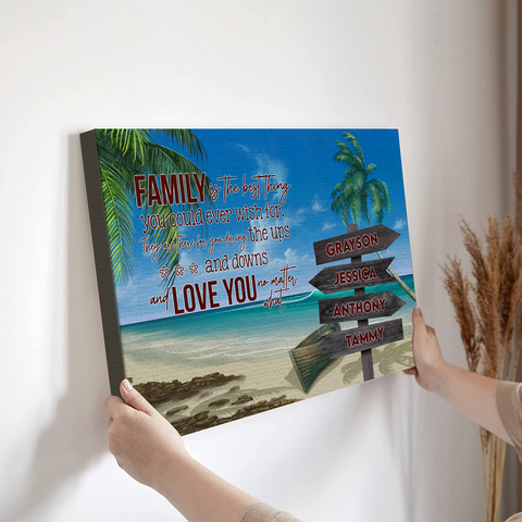 Personalized Canvas Wall Art For Mom Dad Kids From Son Daughter Beach Holiday Family Quotes Street Sign With Multi Names Printed Custom Multi Name Poster Prints Home Decor Family Gifts