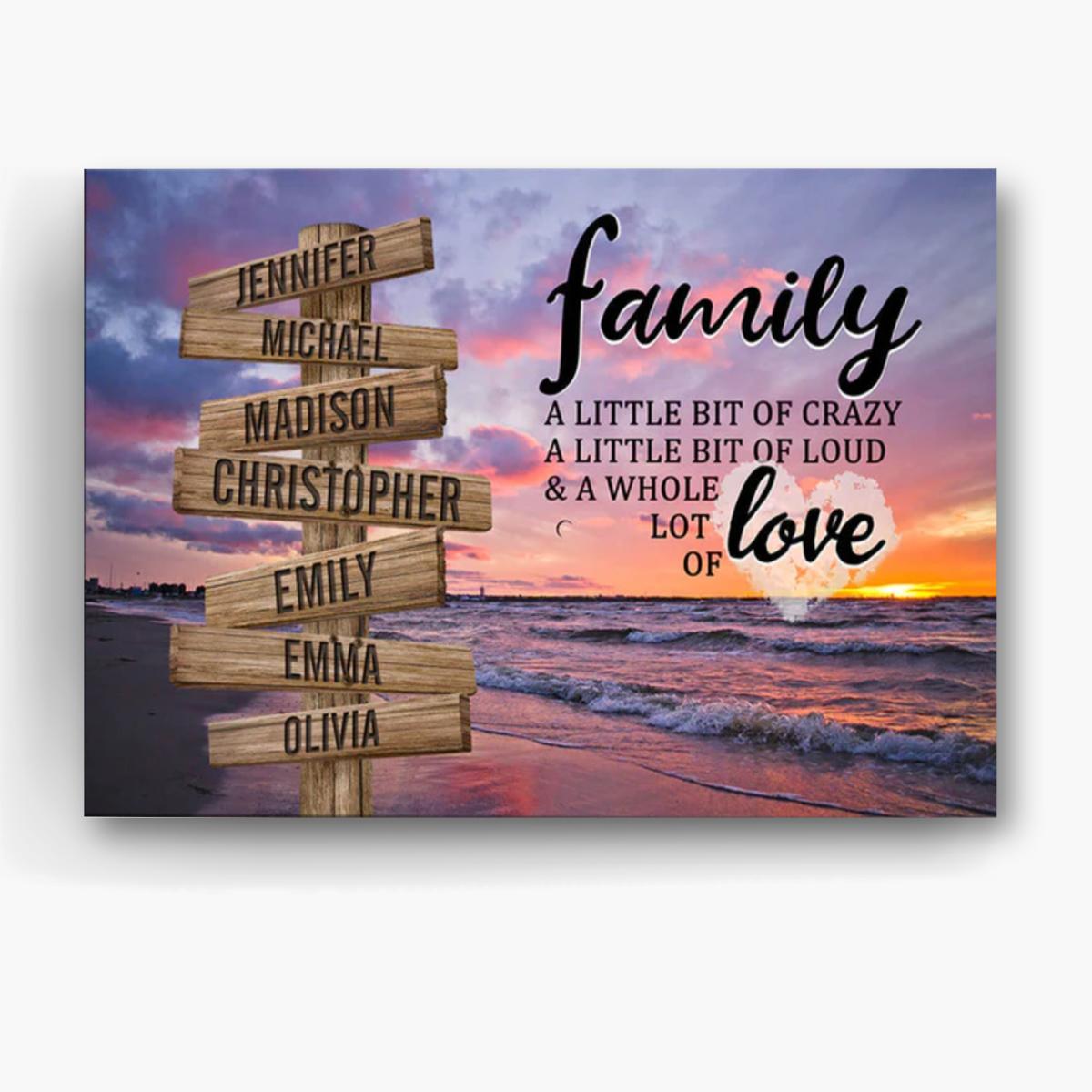 Personalized Canvas Wall Art For Mom Dad Grandma From Kids Grandkids Wooden Signs Beach Sunset Whole Lot Love Custom Multi Name Poster Prints Home Decor Family Gifts For Mom Dad On Birthday