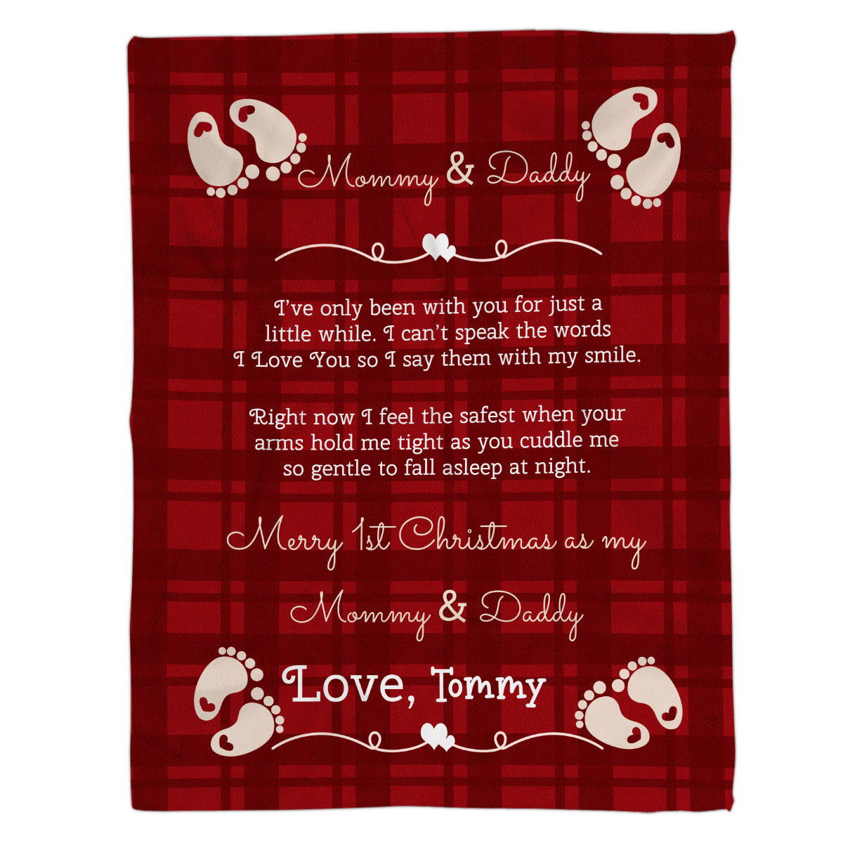 Personalized Blanket For Future Mom Dad From Grandparents Gifts For New Parents Happy First Christmas 1St Xmas As Daddy & Mommy Custom Name Fleece Sherpa Blanket Gifts For Christmas