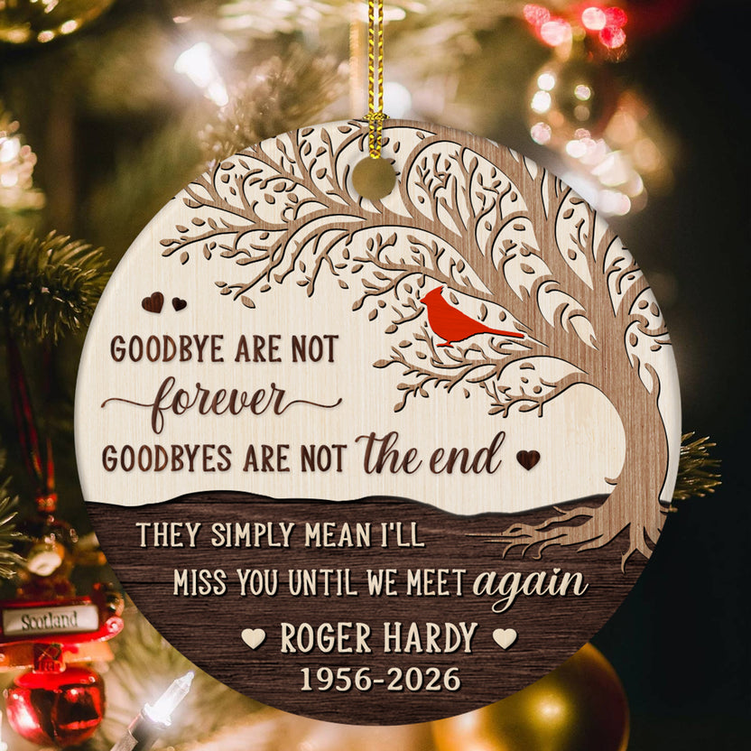 Sympathy Gifts, I'll Miss You Until We Meet Vintage Tree, Remembrance Ornament, Memorial Photo Keepsake, Loss Of Loved One Tree Decoration, Sympathy Holiday Item, Gifts For Loss Of Mom