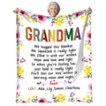 Grandma Family Blanket, Floral Frame Poem Message, Butterflies Accents, Comfort Theme, Personalized Name Option, Personalized Blanket, Gifts For Nana From Grandkids, Custom Fleece