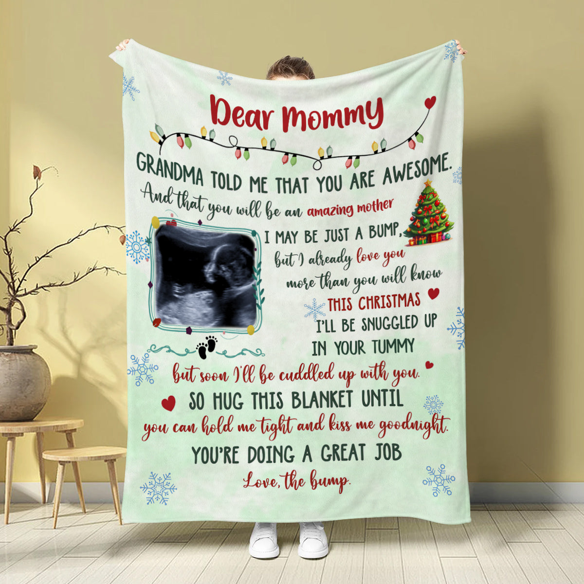 New Parents Gifts, Upload Baby Sonogram Grandma Told Me That You Are Awesome , Personalized Blanket, Gifts For New Mommy, Fleece Sherpa, 1st Time Mom Blanket, Gifts For Mother's Day