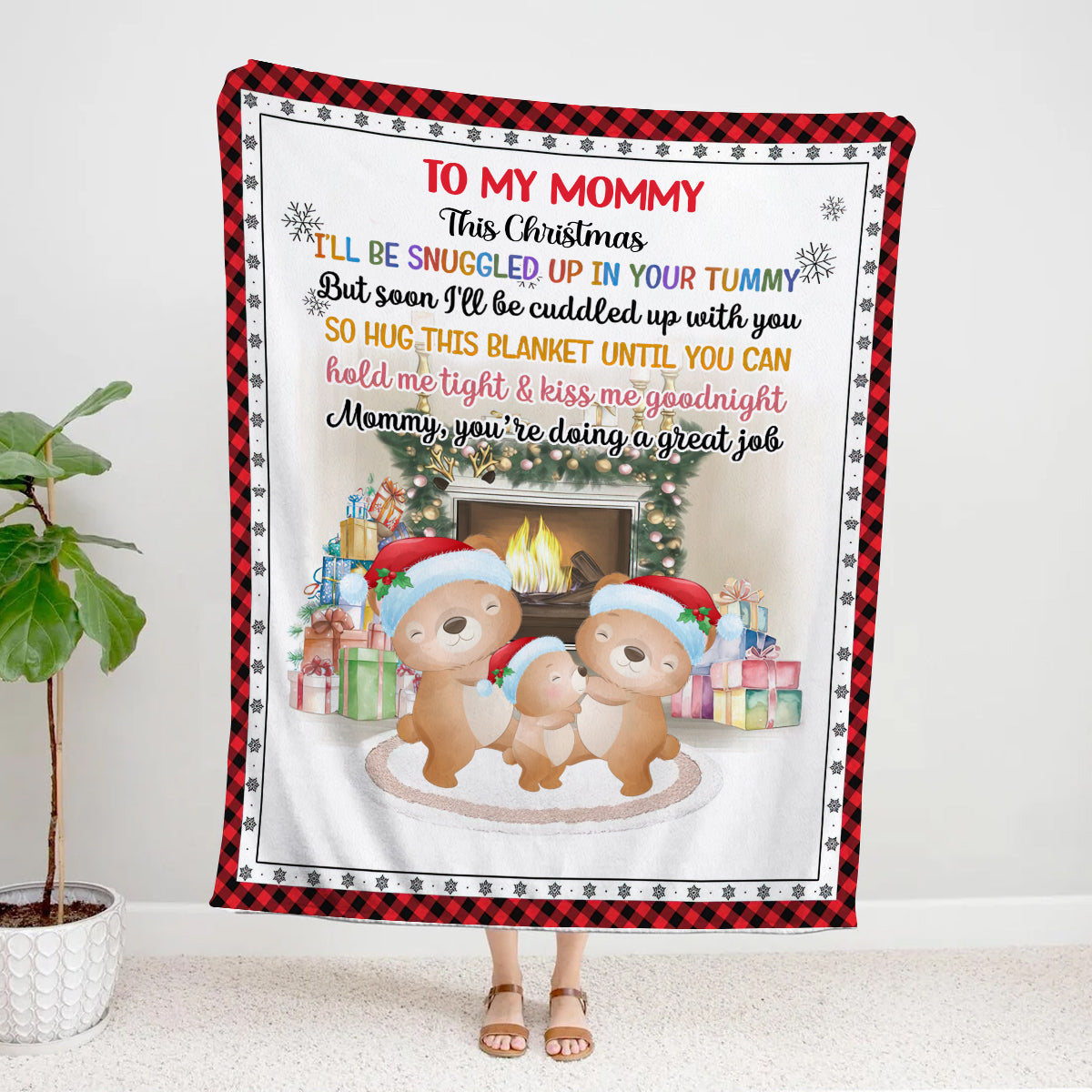 First Mom Gifts, Mommy You Are Doing A Job Bear Family Together, Personalized Blanket, Gifts For Mommy Mom To Be, Fleece Sherpa, New Mom To Be Blanket, Gifts For Christmas Birthday