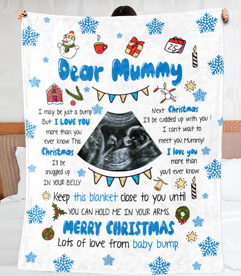 Personalized Blanket For Future Mother From Baby Bump I Can't Wait To Meet You Mummy Pregnancy Custom Name Upload Photo First Time Mom Gifts Fleece Sherpa Blanket For Christmas Xmas