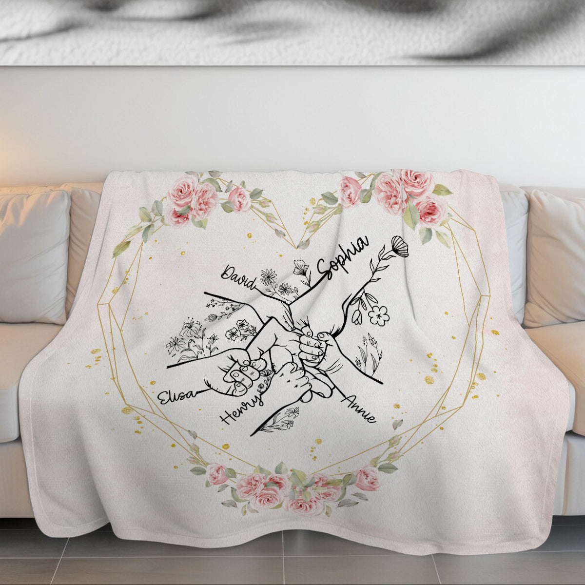 Grandma Gifts, My Favorite People Call Me Funny Flowers, Personalized Blanket, Unique Gifts For Grandma Nana From Grandkids Grandchild, Custom Fleece Sherpa Blanket, Gifts For Birthday