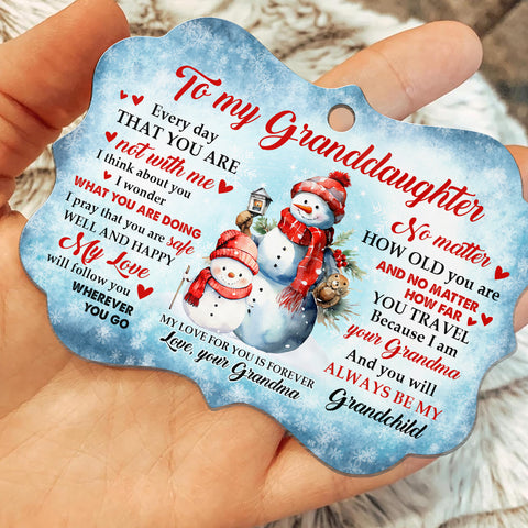 Granddaughter Gifts, Cute Grandma & Grandkid Together Snowflakes I Wonder What You Are Doing Medallion Aluminum Ornament For Baby From Mimi, Xmas Tree Decor, Gifts For Birthday Xmas