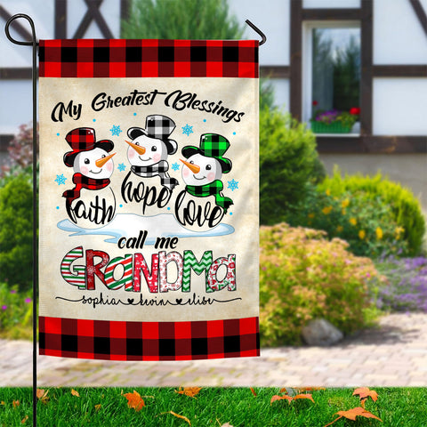 Custom Grandma Christmas Flag, Hope Love Family Names Banner, Holiday Yard Decor, Grandma Christmas Garden Banner, Holiday Lawn Sign, Personalized Garden Flag, Gifts For Nana From Kids