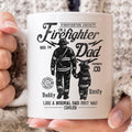 Personalized Coffee Mug For Fireman From Girls Fireman Gifts Ideas Firefighter Dad, Like A Normal Dad Just Way Cooler Father And Daughter Silhouette Ceramic 11 15oz Cup For Birthday