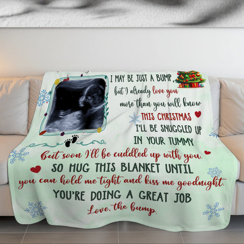 New Parents Gifts, Upload Baby Sonogram Grandma Told Me That You Are Awesome , Personalized Blanket, Gifts For New Mommy, Fleece Sherpa, 1st Time Mom Blanket, Gifts For Mother's Day