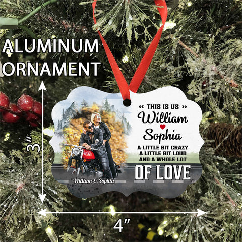 Couple Little Bit Crazy A Little Bit Loud A Whole Lot Of Love Ornament, Motorcycle Biker Couple Decor, Personalized Names, Romantic Adventure Keepsake, Gifts For Him Her Valentine