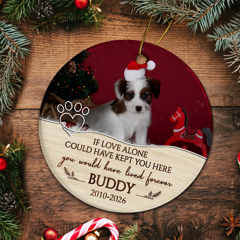 If Love Alone Could Have Kept You Here Vintage Heart With Pawprint, Dog Memorial Keepsake, Pet Loss Sympathy Decor, Remembrance Holiday Ornament, Gifts For Loss Of Dog, Tree Decor